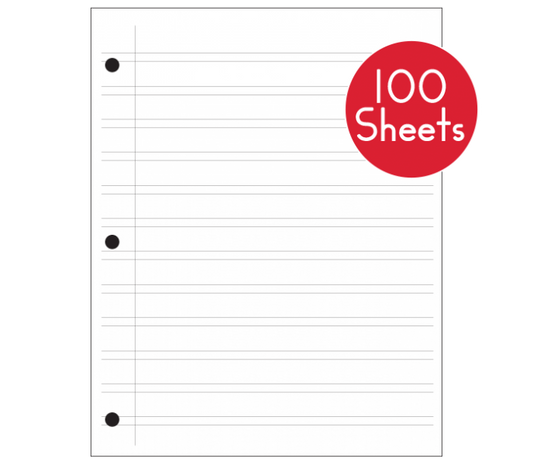 HWT: REGULAR DOUBLE LINE NOTEBOOK PAPER 100 SHEETS
