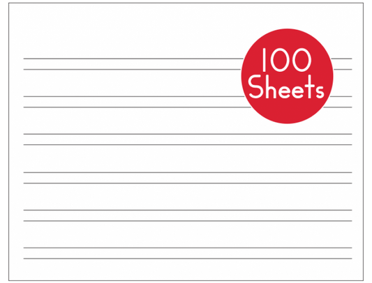 HWT: WIDE DOUBLE LINE NOTEBOOK PAPER 100 SHEETS