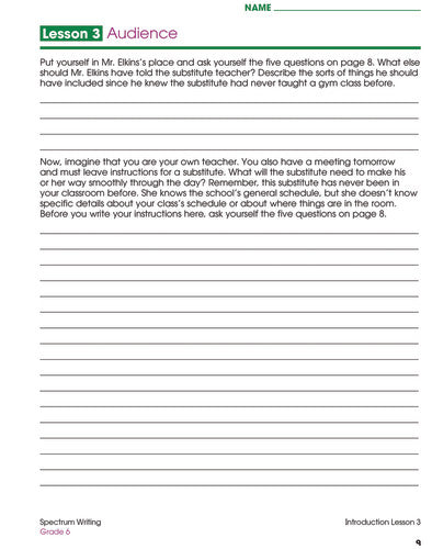 SPECTRUM COMMON CORE WRITING GRADE 6