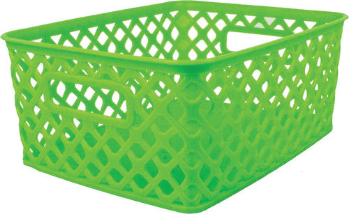 SMALL WEAVE BASKET: LIME