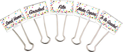 LARGE BINDER CLIPS: CONFETTI CLASSROOM MANAGEMENT