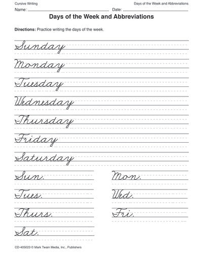 CURSIVE WRITING GRADES 4-8+