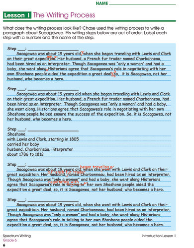 SPECTRUM COMMON CORE WRITING GRADE 6