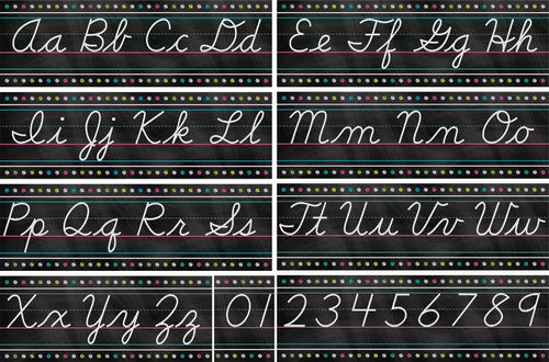 BULLETIN BOARD SET: CHALKBOARD BRIGHTS CURSIVE WRITING