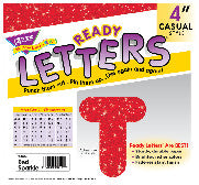 LETTERS: 4" CASUAL RED SPARKLE