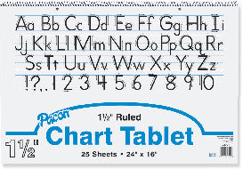 CHART TABLET: 1 1/2" RULED 24"X16"