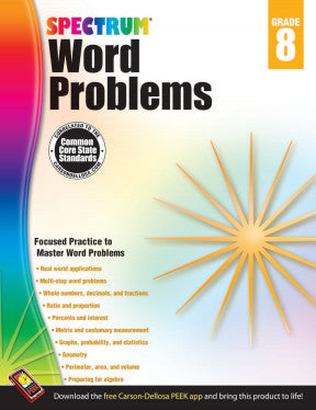 SPECTRUM COMMON CORE WORD PROBLEMS GRADE 8