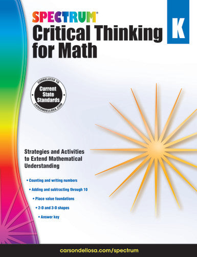 SPECTRUM CRITICAL THINKING FOR MATH GRADE K