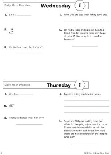 DAILY MATH PRACTICE GRADE 6