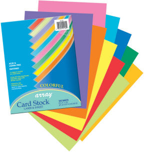 CARD STOCK: ASSORTED COLORS 100 CT
