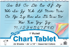 CHART TABLET: 1" RULED 24"X16"