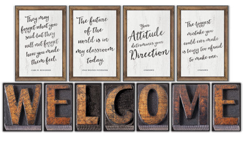 BULLETIN BOARD SET: WELCOME INDUSTRIAL CHIC