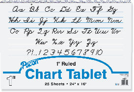 CHART TABLET: 1" RULED 24"X16"